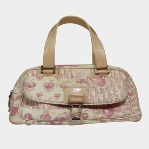 Dior Pink Cherry Diorissimo Mini Bowler Bag